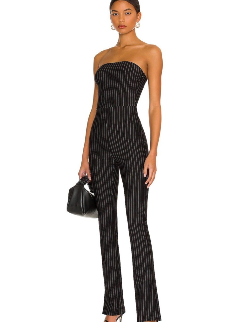 Strapless Black Pinstripe Jumpsuit New with Tags